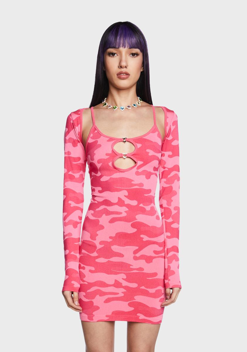 NGOrder Camo Cutout Mini Dress And Shrug NGOrder Camo Cutout Mini Dress And Shrug