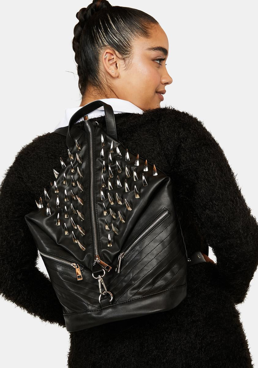 buy leather flame backpack Fan All Flames Spiked Backpack