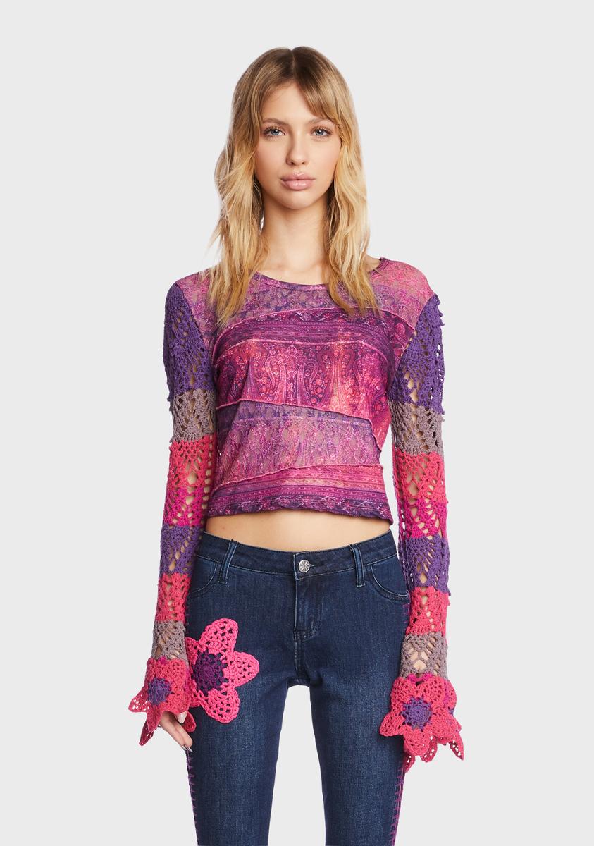 Delia Crochet Crop Top