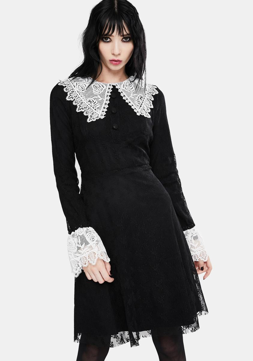 Jawbreaker Black Weird Sisters Lace Fit And Flare Dress Dolls Kill Jawbreaker Black Weird Sisters Lace Fit And Flare Dress Dolls Kill