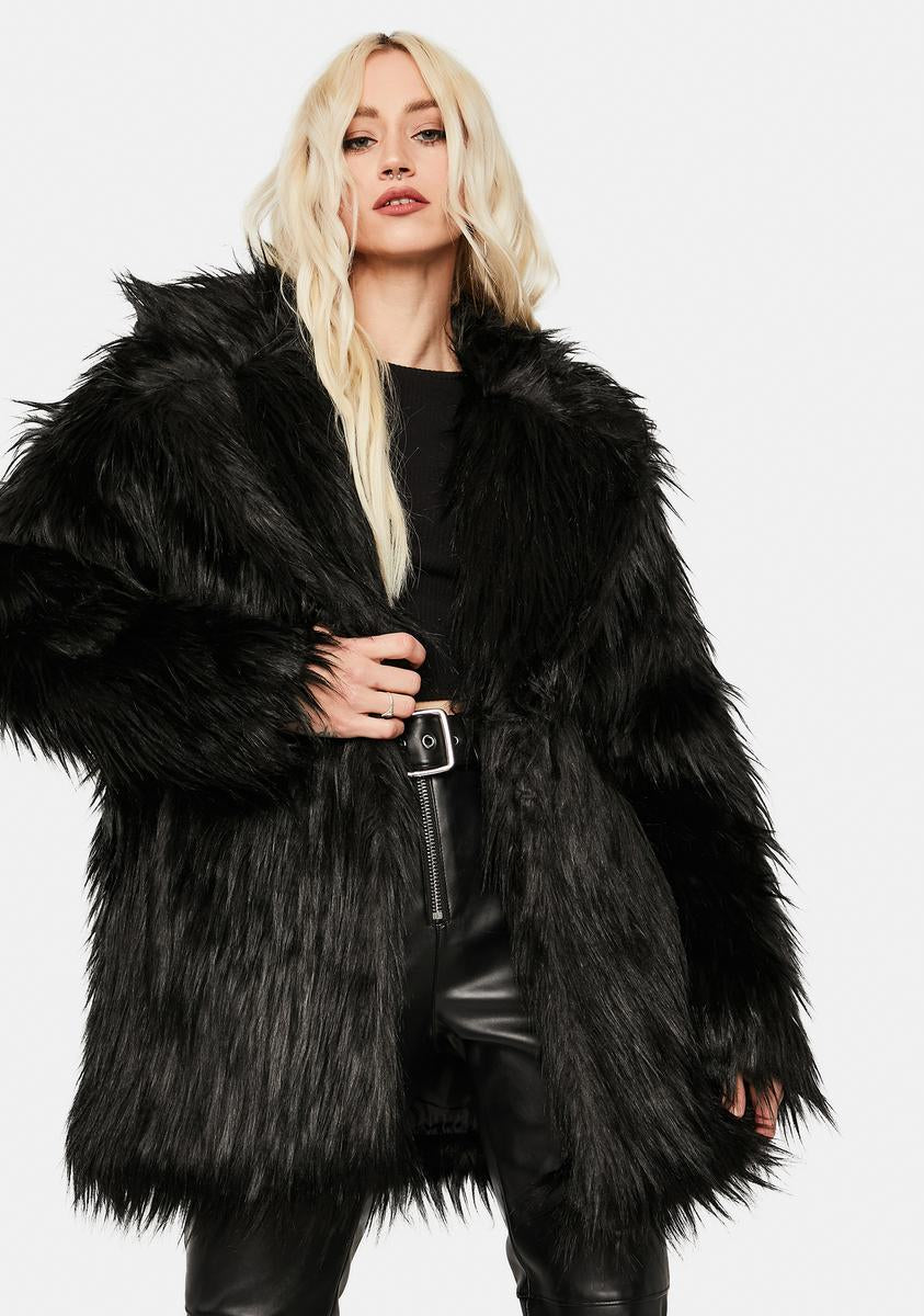 Glamorous Shaggy Black Faux Fur Coat Glamorous Shaggy Black Faux Fur Coat