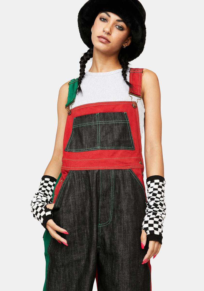 Cross Colours Color Block Denim Overall – Dolls Kill