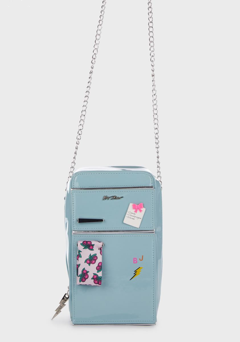 Betsey Johnson Vegan Leather Mini Fridge Crossbody Bag