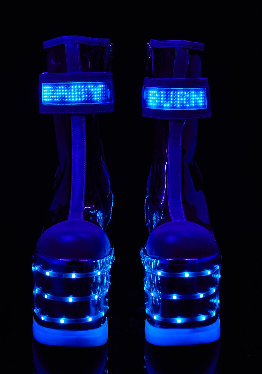 Club Exx Motherboard Light-Up Platform Boots – Dolls Kill