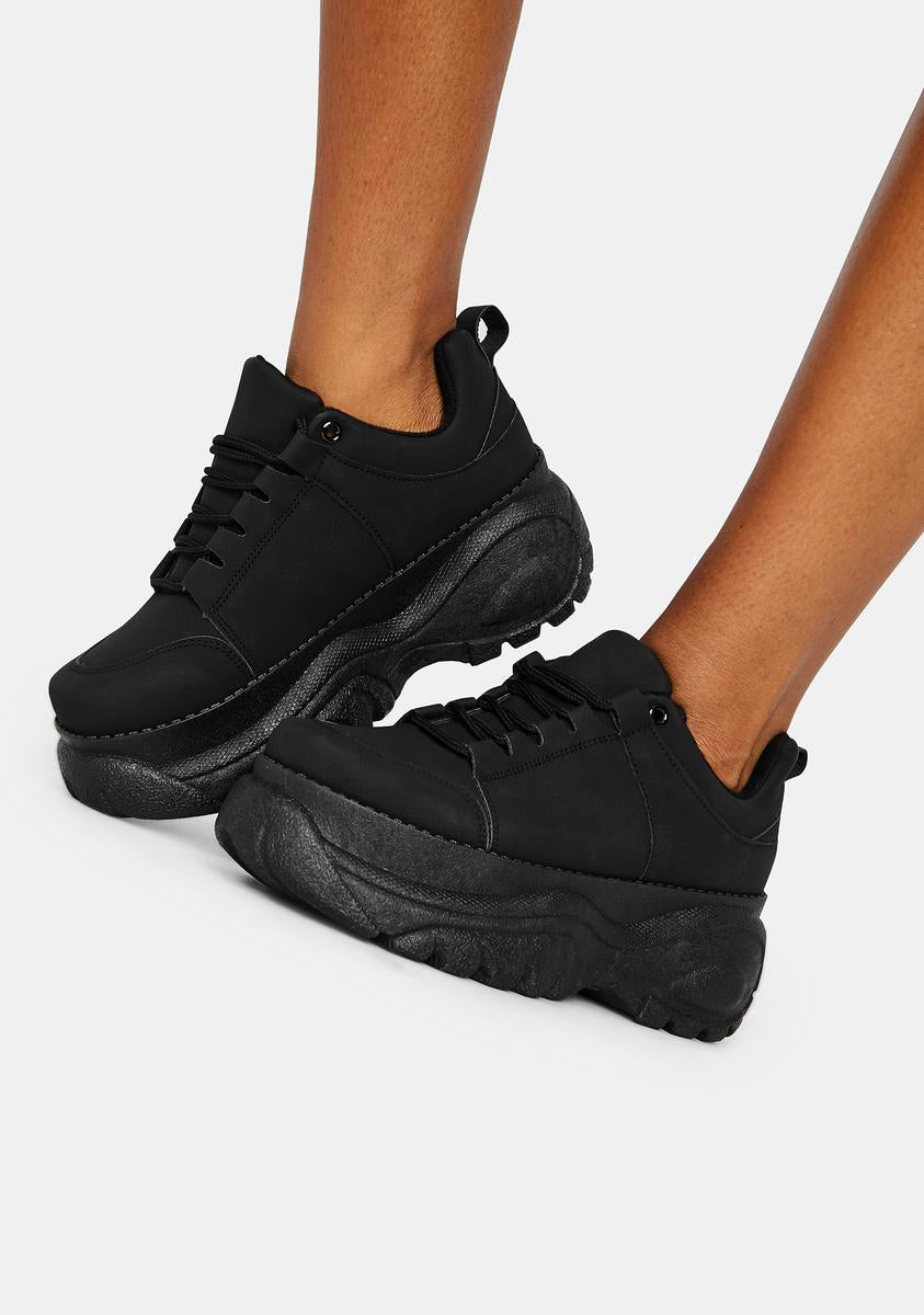 Chunky Platform Sneakers Black – Dolls Kill - Main Image