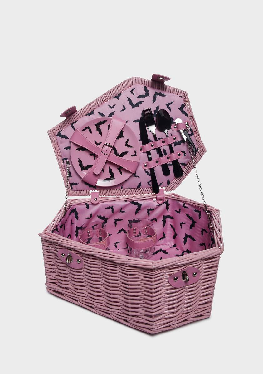 Dolls Home Coffin Shaped Picnic Basket - Pink