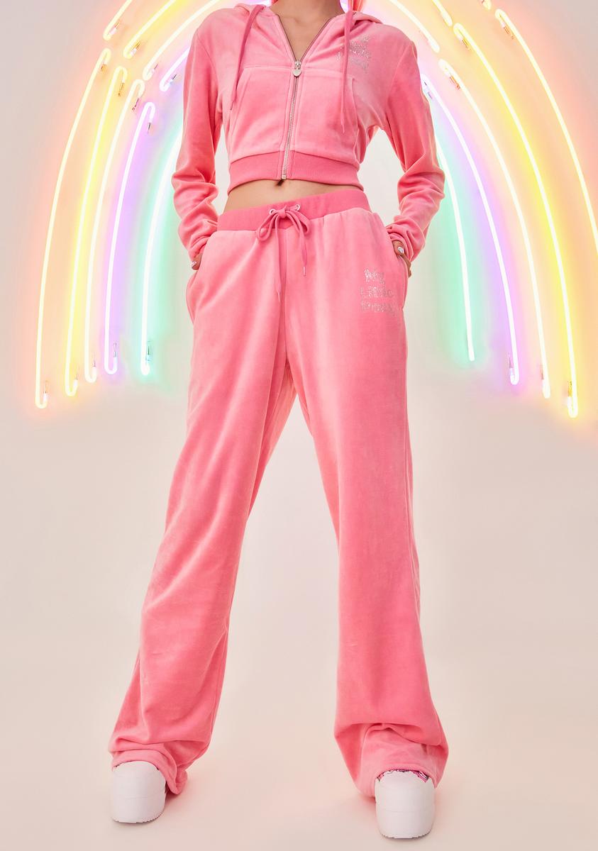 Dolls Kill x My Little Pony Velour Track Pants Pink