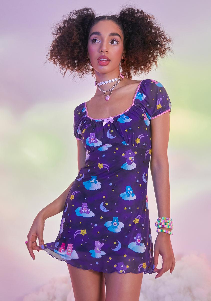 X Care Bears Mesh Short Sleeve Moons Mini Dress – Dolls Kill