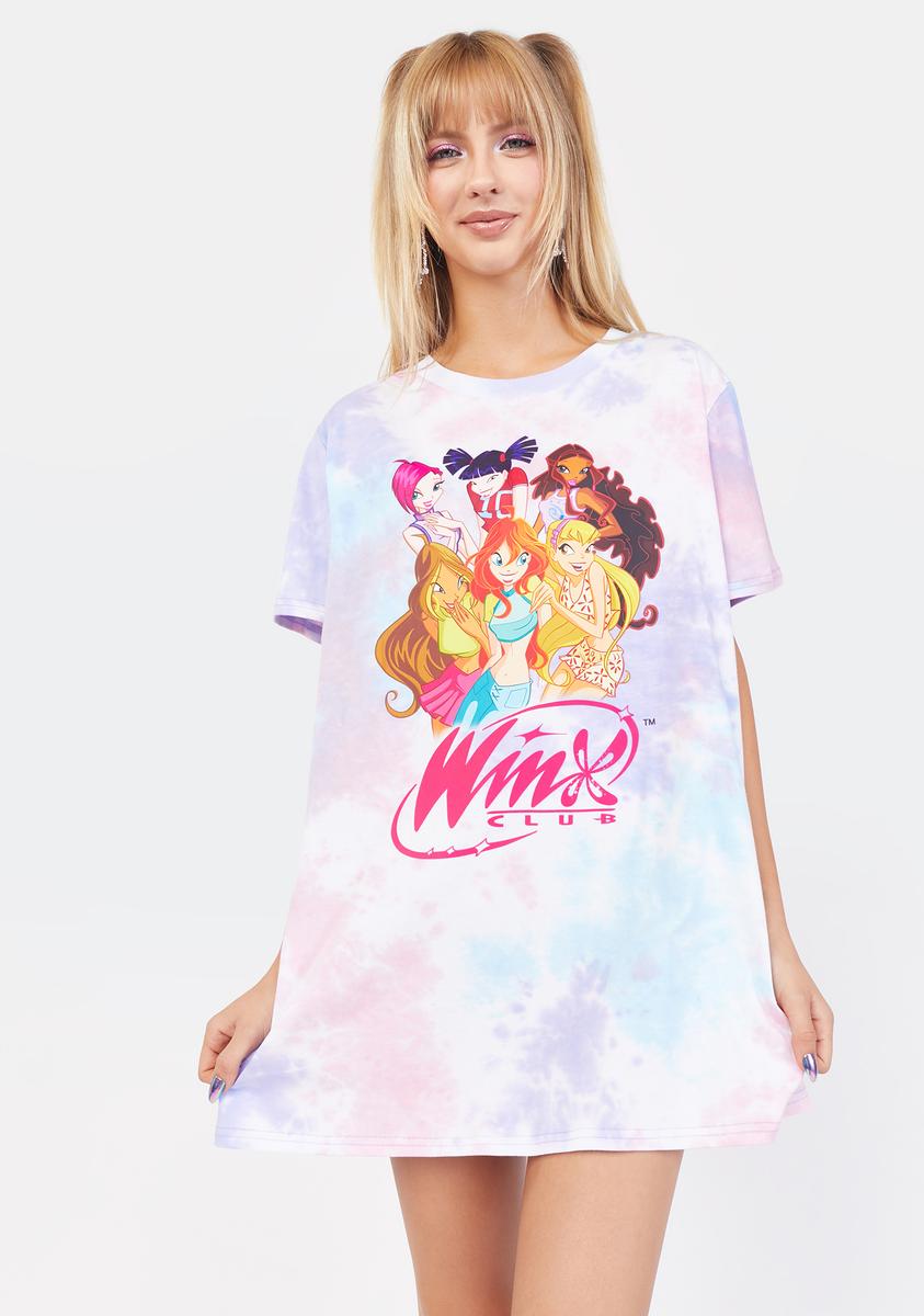 Dolls Kill x Winx Club Oversized Tie Dye Character Graphic Tee