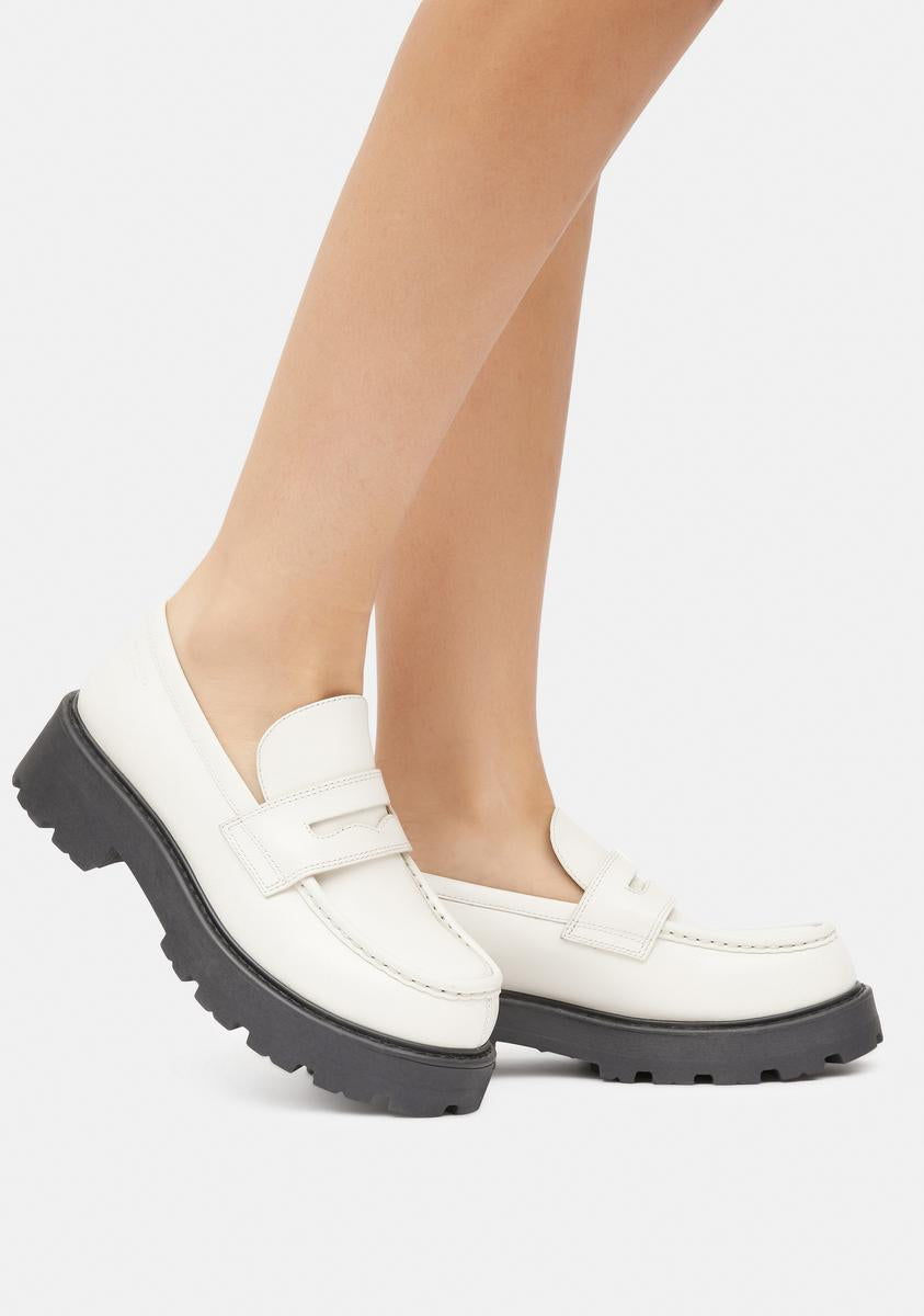 Vagabond Shoemakers Chunky Sole Penny Loafers White – Dolls Kill