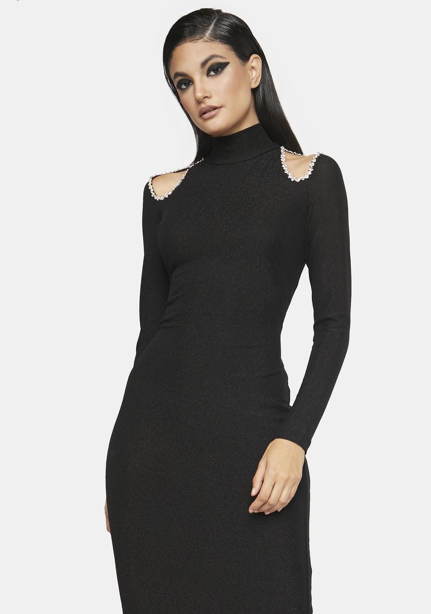 CUT OUT DETAUL MIDI DRESS WITH SHOULDER TIES main image 0