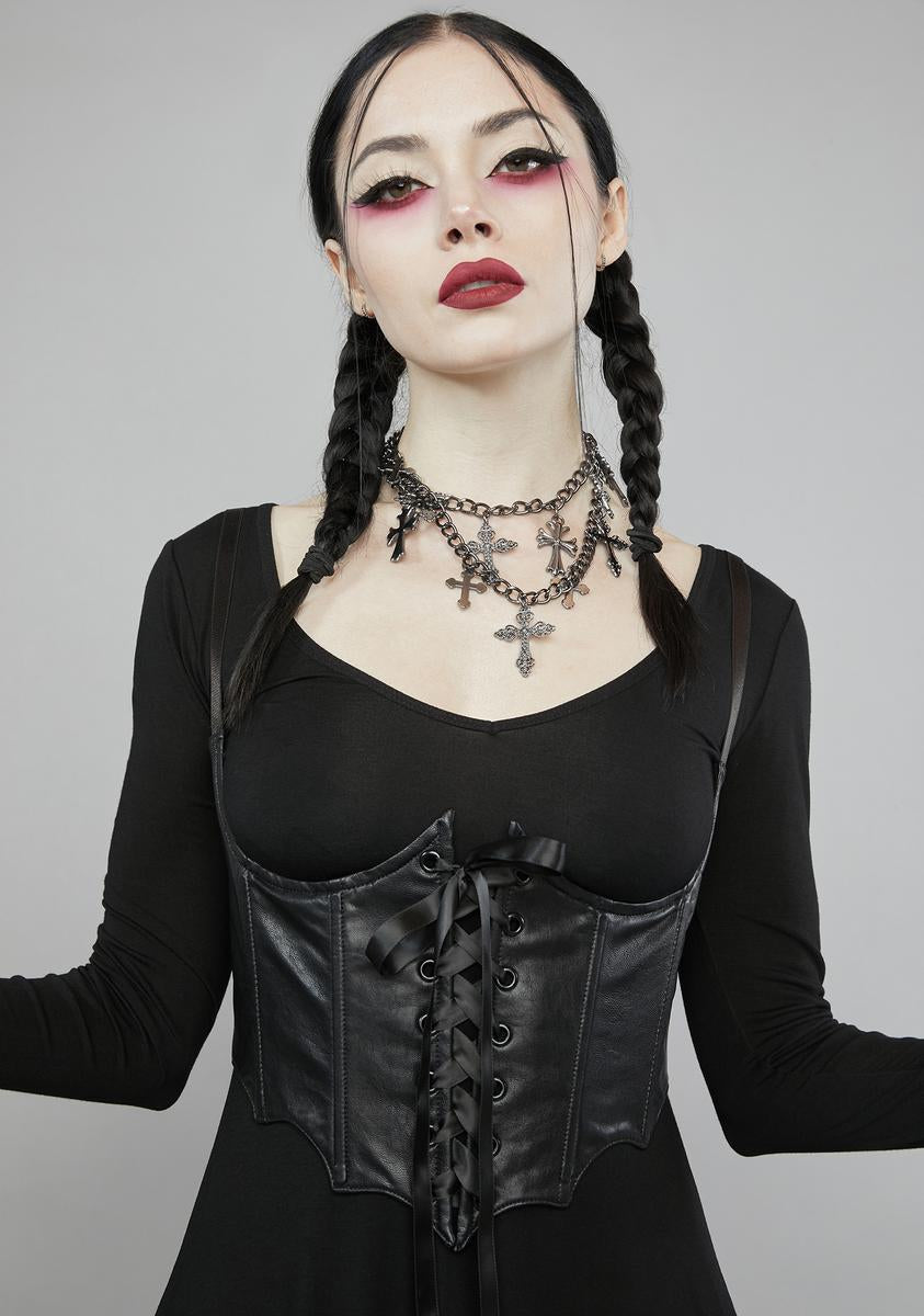 Plus Size Poster Grl Buckle Underbust Corset - Black – Dolls Kill
