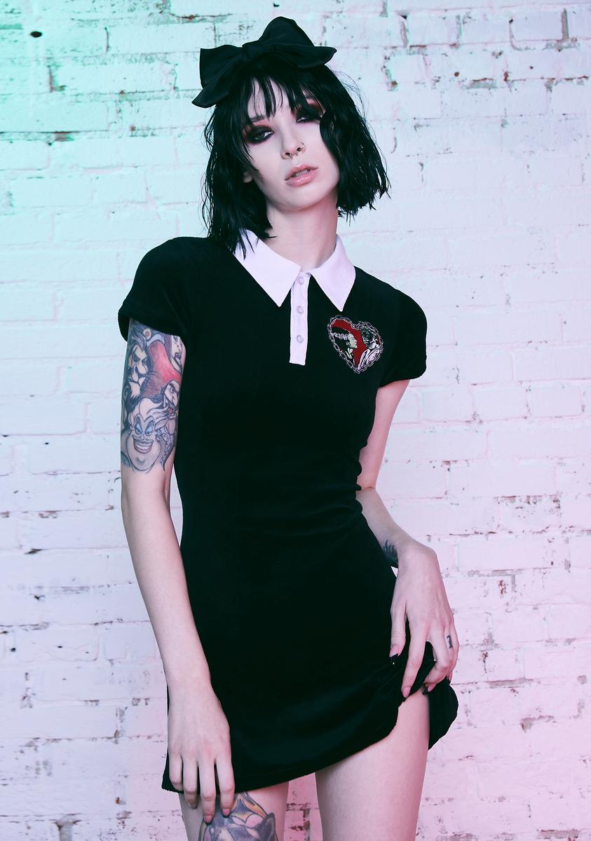dolls kill t shirt dress Current Mood Mesh Overlay Skull Graphic T-Shirt Dress