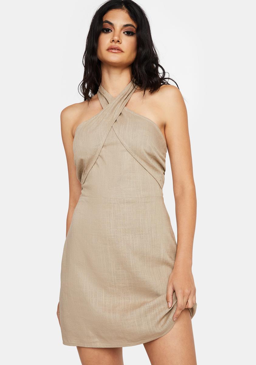 Halter Neck Fit Flare Dress