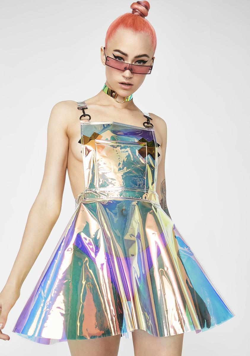 Club Exx Space Gurl Hologram Overall Dress – Dolls Kill