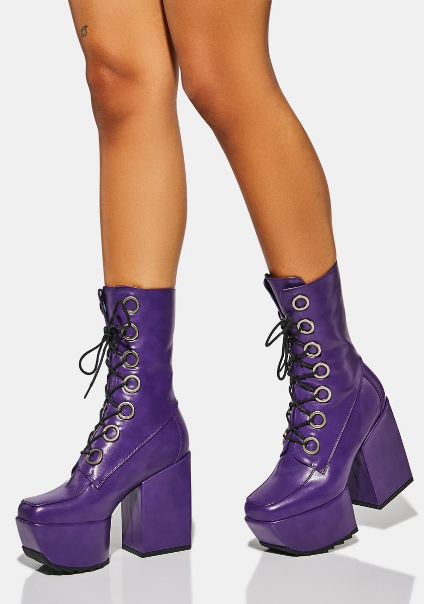 Purple platform boots sales