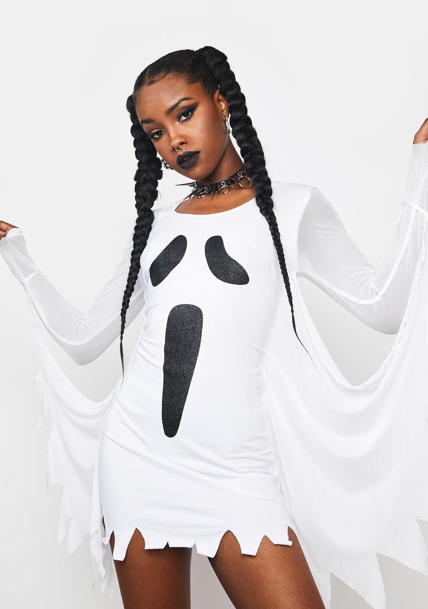Ghost Face Mini Dress Halloween Costume Ghost Face Mini Dress Halloween Costume