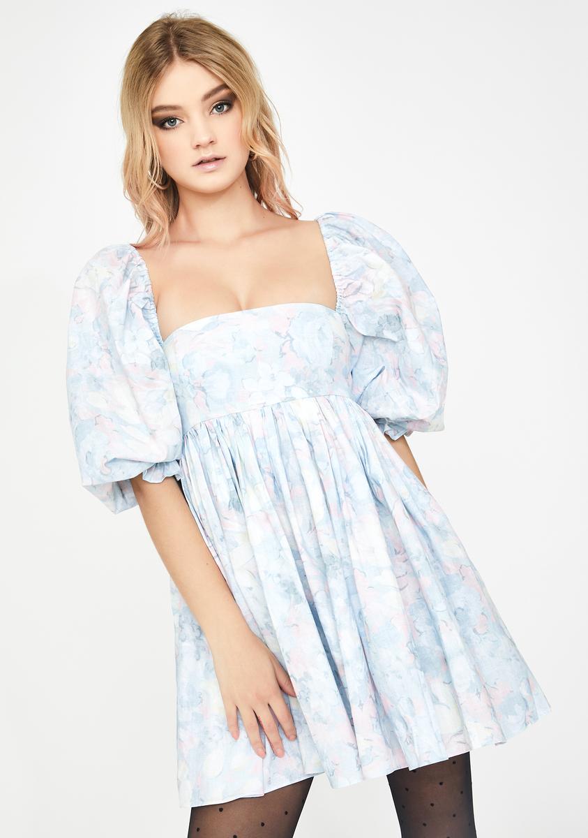 Selkie Monet Print Puff Dress