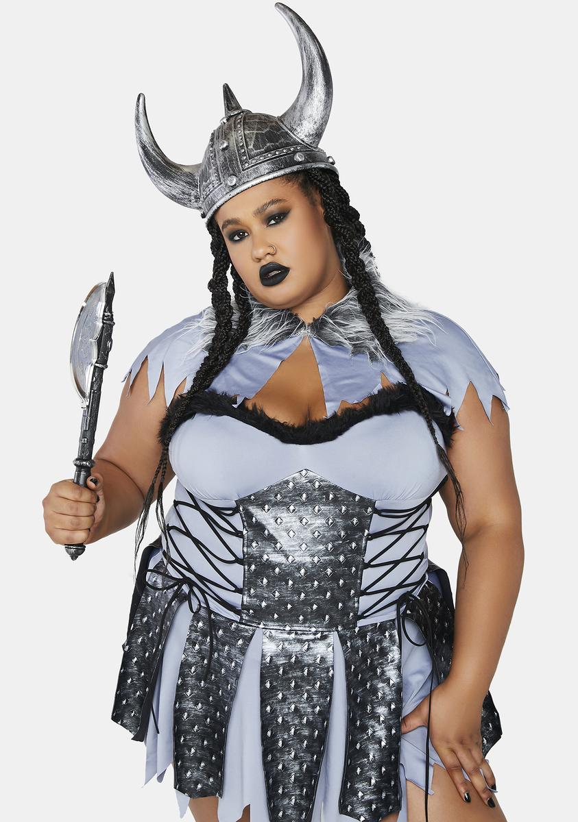 Plus Size Trickz N Treatz Sexy Viking Costume - Gray | 1x