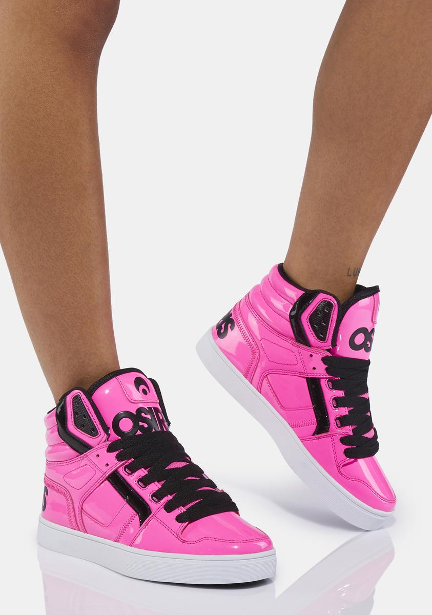 Hot Pink Osiris Pink High Tops Osiris High Top Sneakers Neon Pink