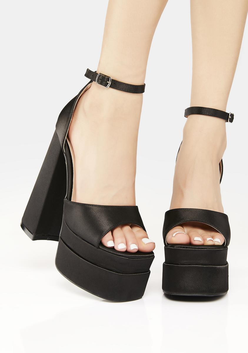 Stacked platform on sale heels