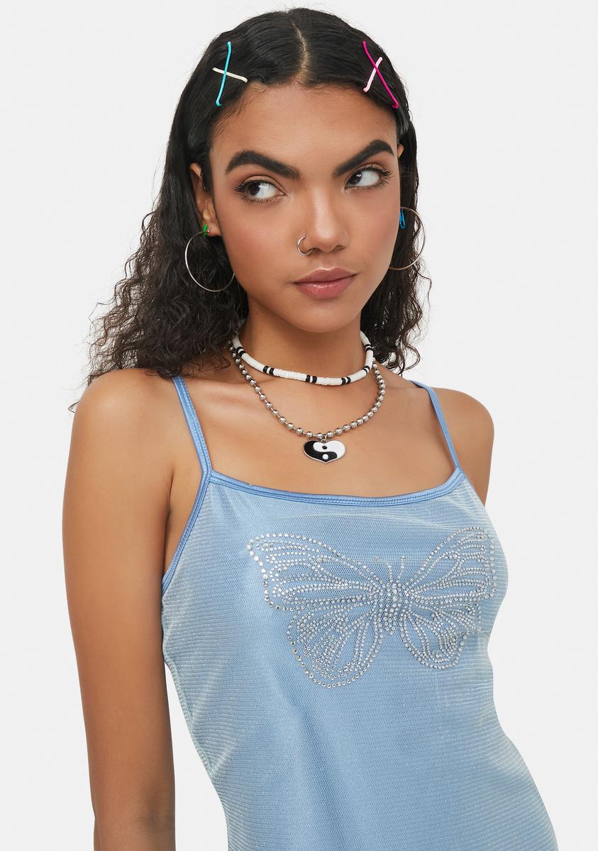 sachin and babi light blue dress AFTER HOURS RHINESTONE MIDI DRESS IN LIGHT BLUE DENIM – AKIRA main image 0