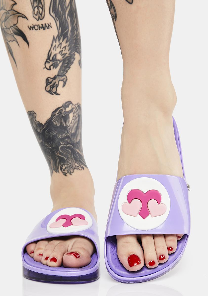 Melissa Purple Care Bears Beach Slide Sandals Dolls Kill