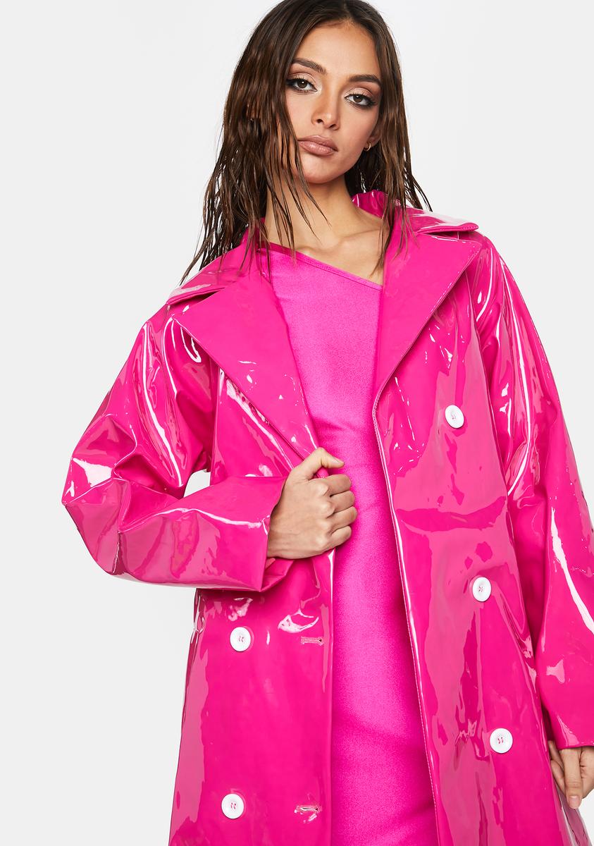 Vinyl Rain Trench Coat Pink – Dolls Kill - Main Image