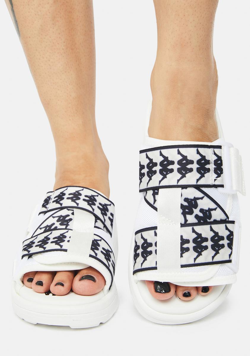 Kappa Strappy Slides - White – Dolls Kill