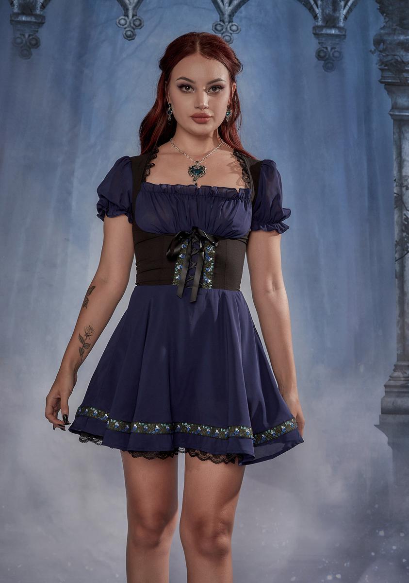 Widow Dark Fairy Underbust Corset Babydoll Mini Dress