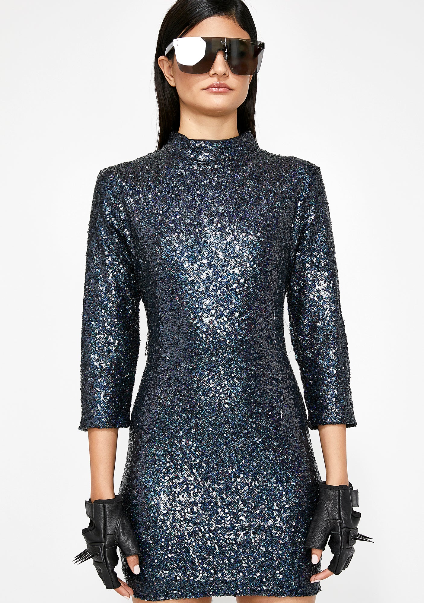 midnight magic mini dress Sequin Mock Neck Mini Dress – Dolls Kill
