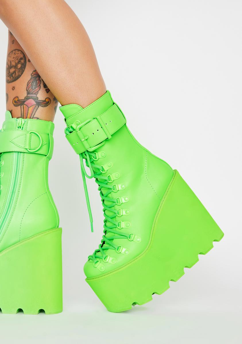 Club Exx Neon Green Traitor Boots – Dolls Kill1
