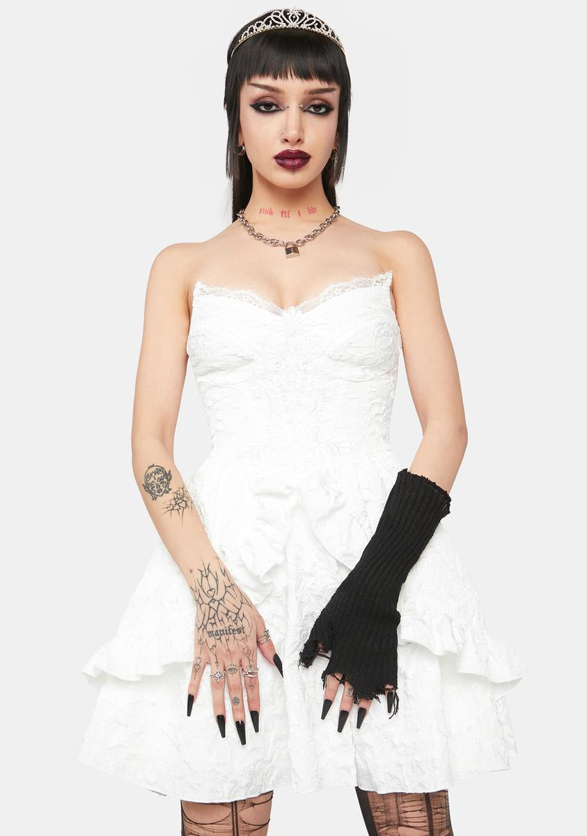 Dark In Love White Lace Mini Dress Dark In Love White Lace Mini Dress