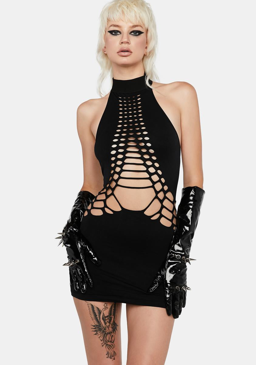 seamless cut out mini dress Seamless Forever  Alix Hallow Out Long Sleeve Cutout Mini Dress