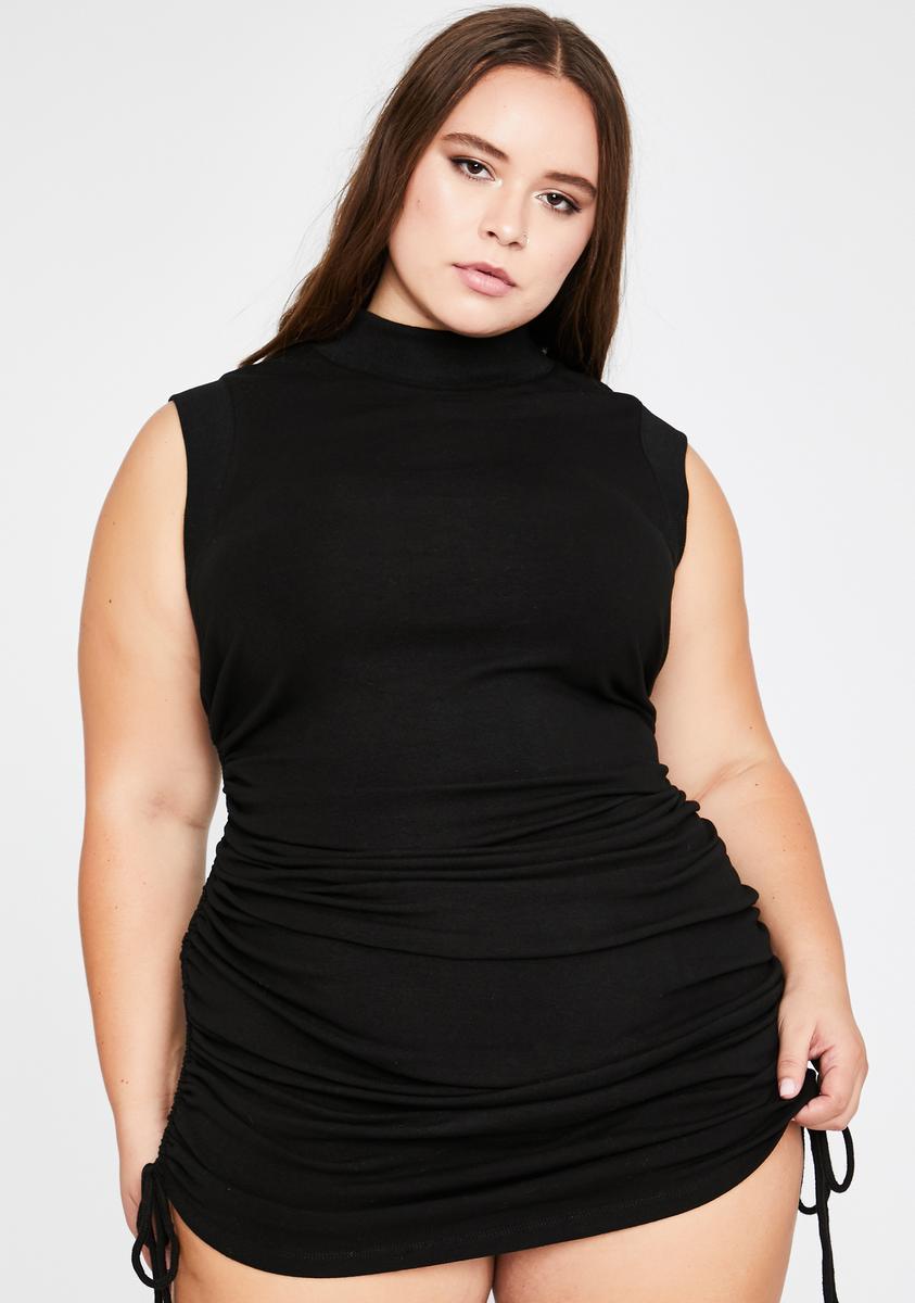 knee length dresses for ladies Plus Size Lila Mesh Ruched Mini Dress main image 1