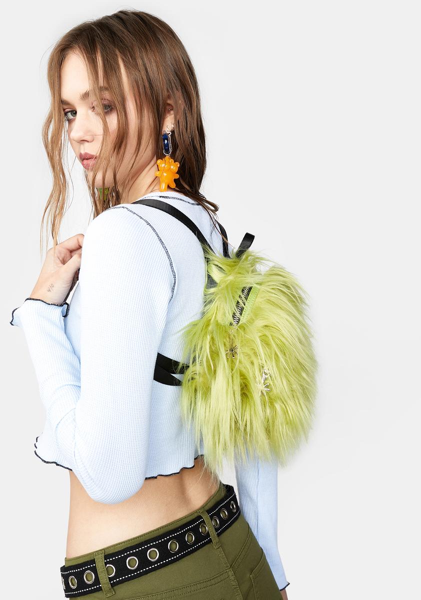 dollskill mini furry backpack Delia's Faux Fur Mini Backpack