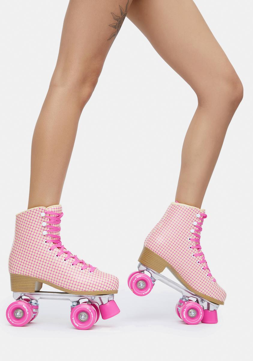 Impala Rollerskates Pink Tartan Quad Roller Skates Dolls Kill