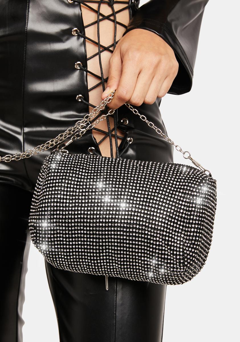 Rhinestone Covered Crossbody Bag - Black  Dolls Kill