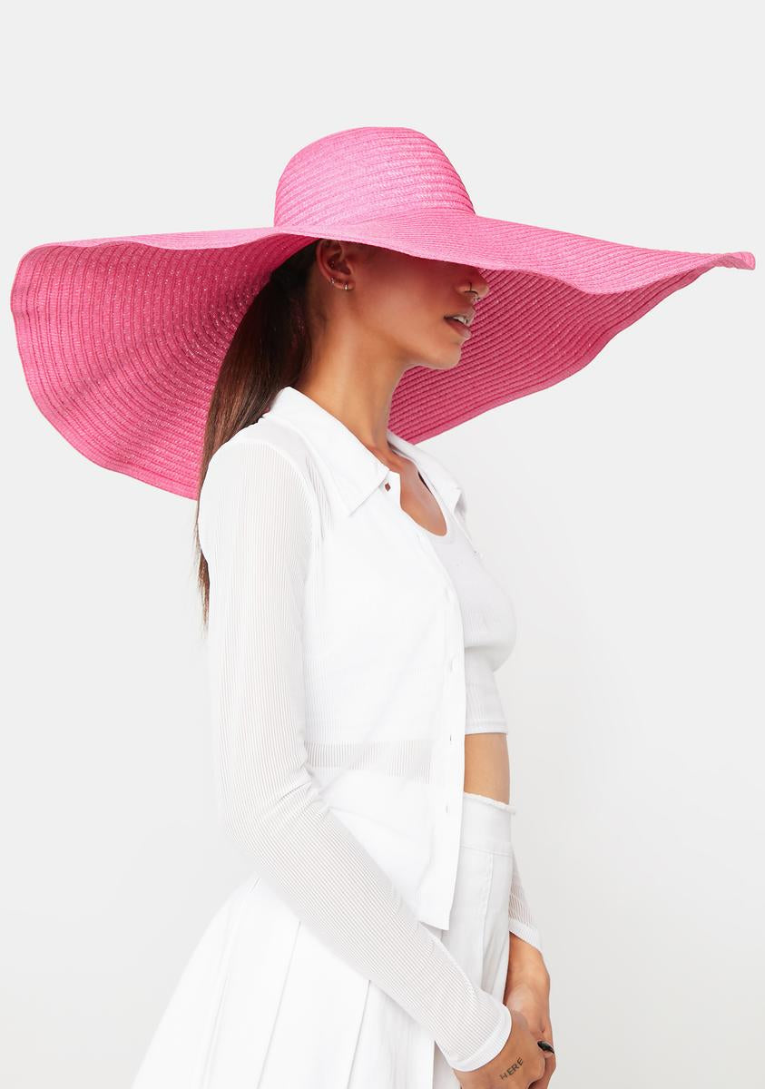 Dolls Kill Extra Wide Brim Straw Hat Wide Brim Straw Hat With Bow Detail - Natural – Dolls Kill main image 4