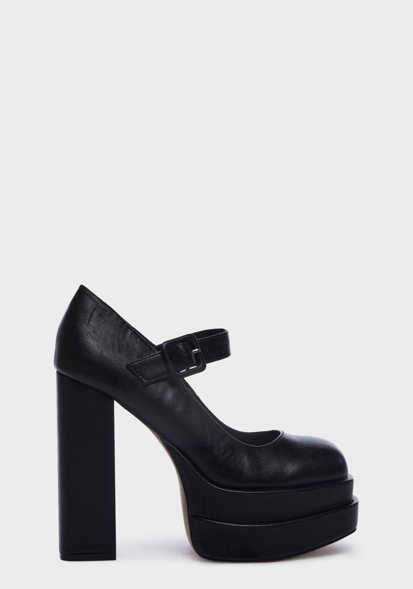 glossy black platform mary janes