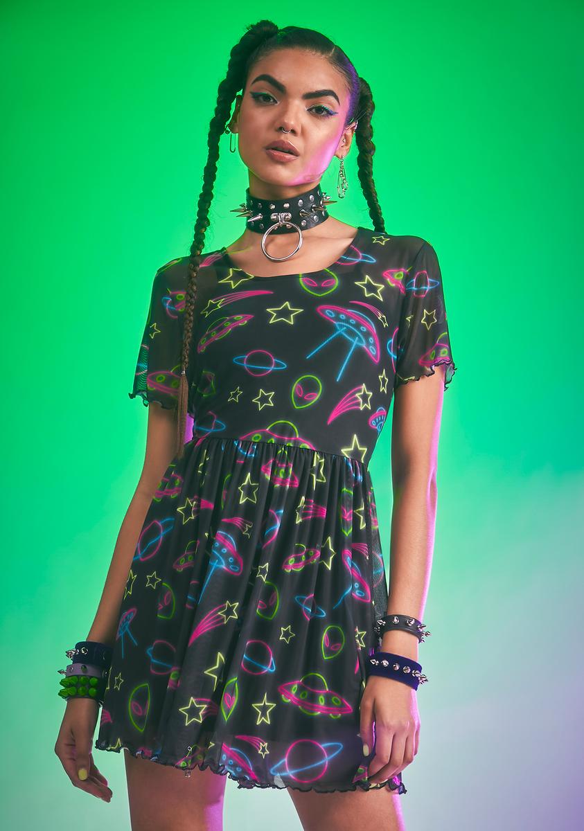 neon babydoll dress Ava Poplin Babydoll Mini Dress - Neon Green