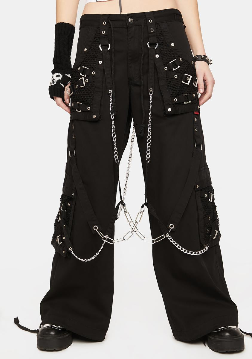 Tripp NYC Ultra Dark Street Chain Wide Leg Pants Black – Dolls Kill