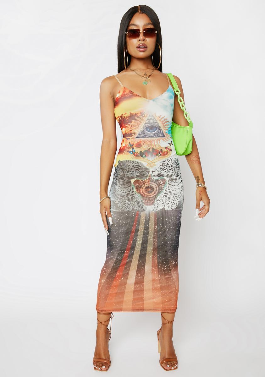 Evil Eye Sunset Amina Mesh Dress – Dolls Kill