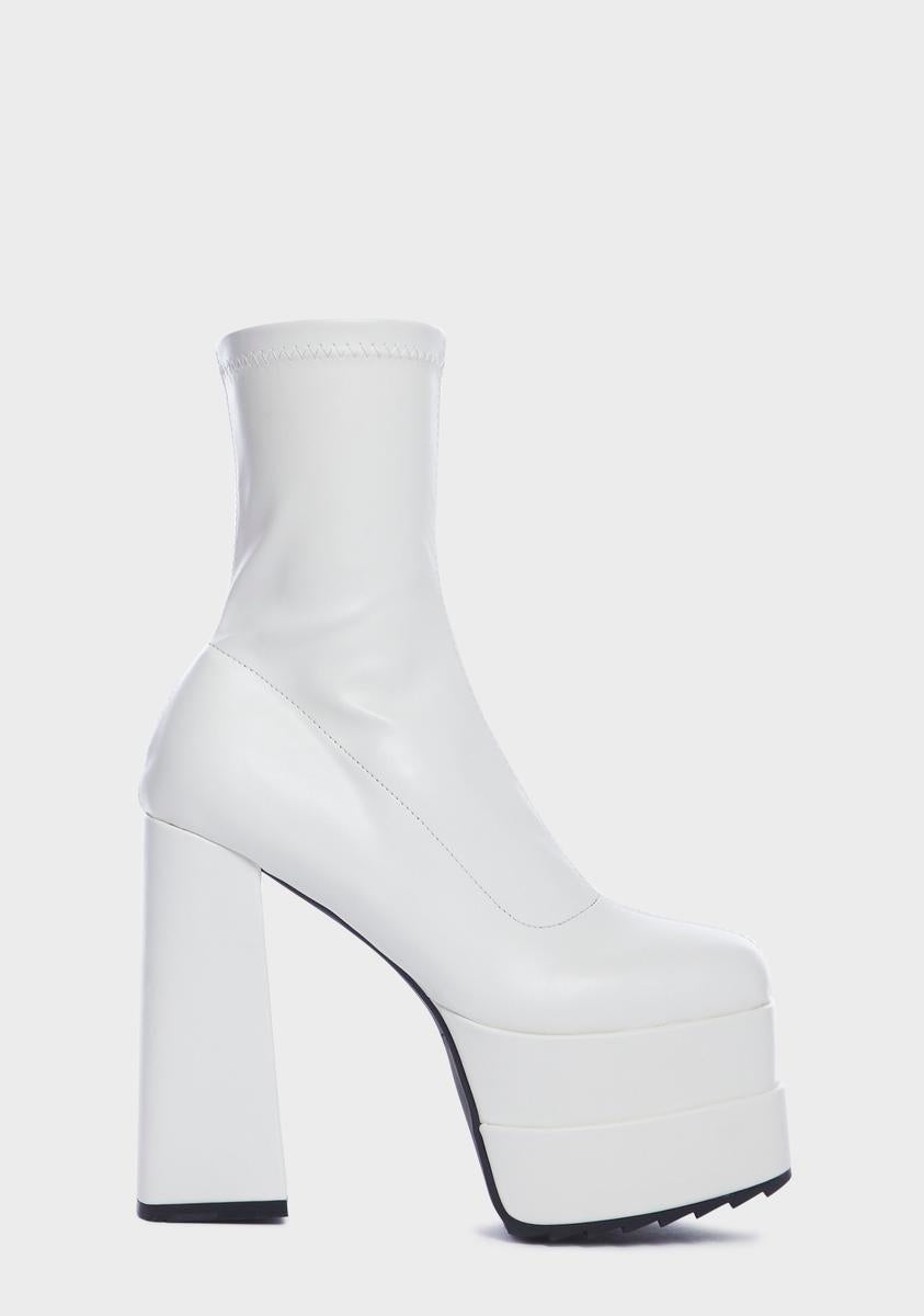 Lamoda Vegan Leather Stacked Platform Heel Ankle Boots