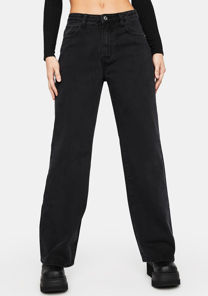 Momokrom Low Rise Baggy Jeans Black Dolls Kill