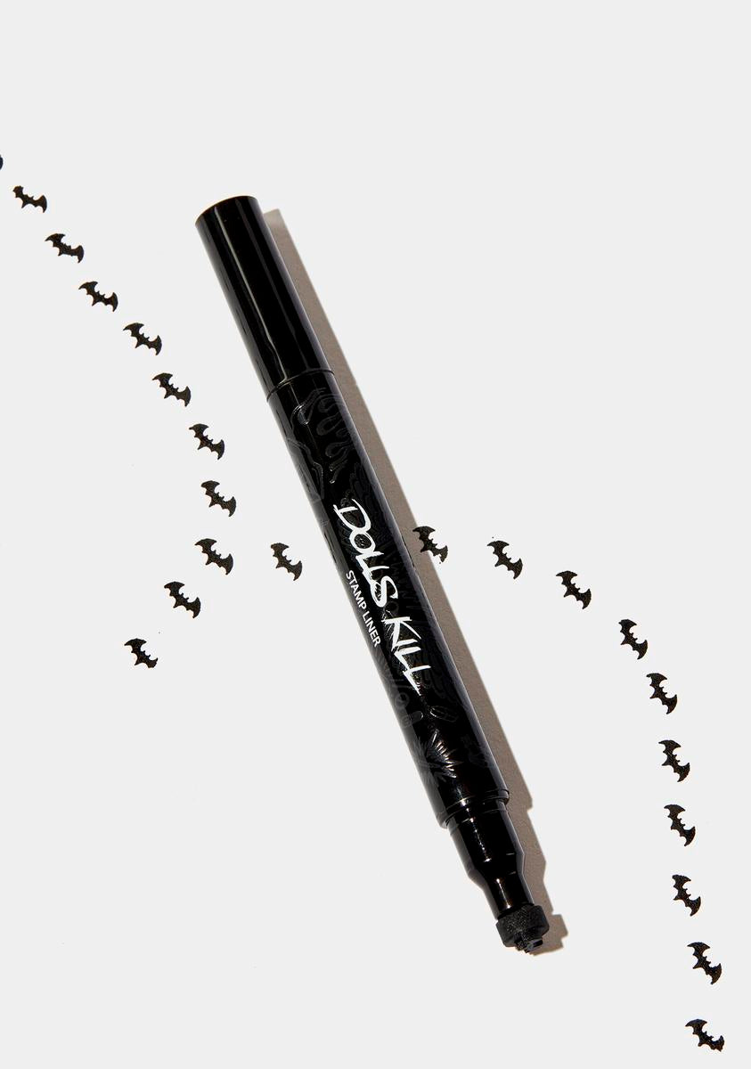 Dolls Kill Bat Stamp Eyeliner Pen Black