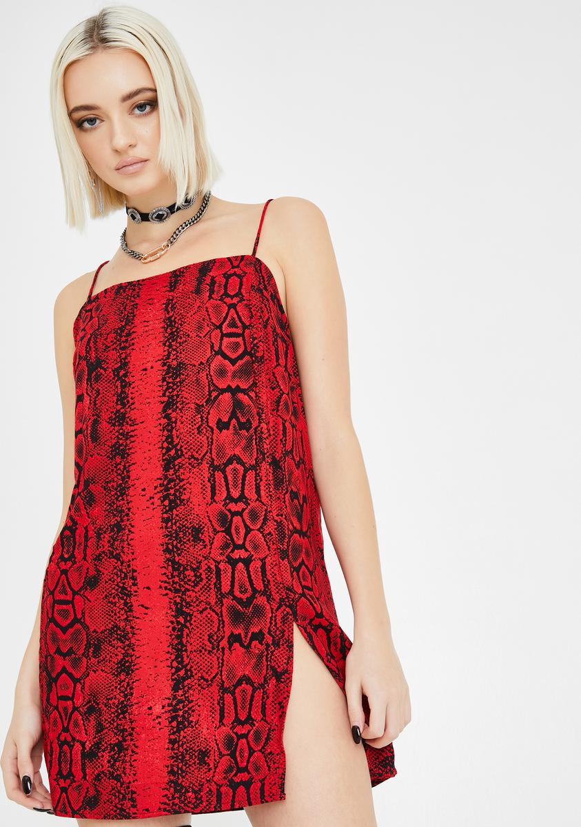 red snake dress Snake Print Draped Maxi Dress Red