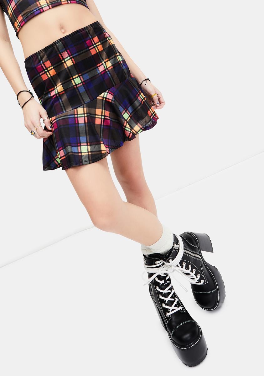 Delia s Plaid Flounce Skirt Multi Dolls Kill