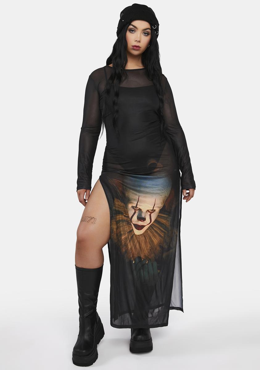 Plus Size Dolls Kill X WB Horror Pennywise Mesh Maxi Dress