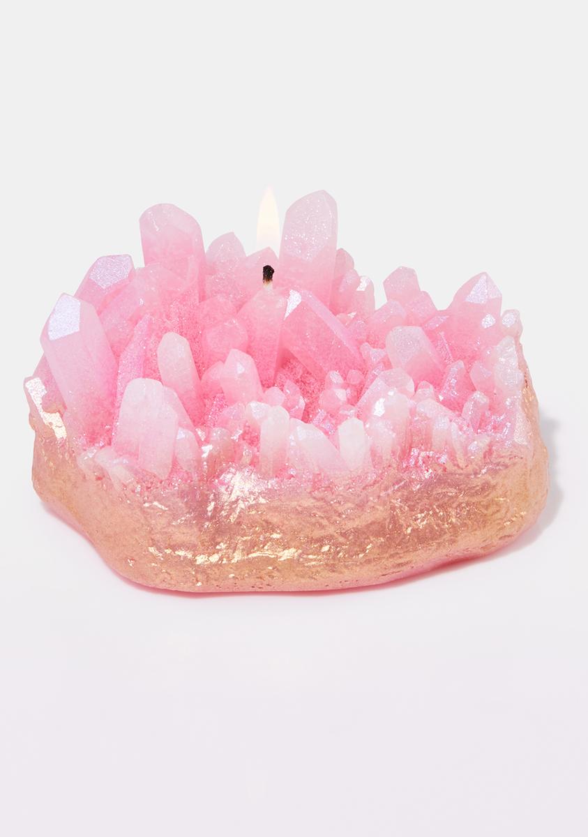Zen Den Candles Gold Dipped Aura Quartz Candle Pink Dolls Kill